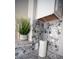Kitchen detail of hexagon tile backsplash and granite countertop at 195 Edward Ave # 13, Concord, NC 28025