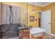 Bathroom with walk-in shower and soaking tub at 10227 Mount Holly Rd, Charlotte, NC 28214
