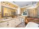 Elegant bathroom with double vanity and large soaking tub at 10227 Mount Holly Rd, Charlotte, NC 28214