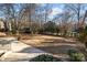 Large backyard with mature trees and patio at 3727 Mooreland Farms Rd, Charlotte, NC 28226