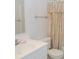 Clean bathroom with white vanity, toilet and shower at 452 Mocksville Hwy, Statesville, NC 28625