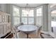 Bright breakfast nook with a round table, three chairs and access to the backyard at 19577 Meta Rd, Cornelius, NC 28031