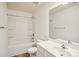 Clean bathroom with a tub shower combo and vanity at 14107 Rory Glen Ln, Charlotte, NC 28215