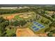 Aerial view of sports complex with baseball and tennis courts at 133 Lassen Ln, Mooresville, NC 28117