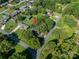 Aerial view showing the house's location in a residential neighborhood at 1890 Rhyneland Rd, Lincolnton, NC 28092