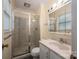 Bathroom with shower/tub combo, vanity, and single sink at 1890 Rhyneland Rd, Lincolnton, NC 28092
