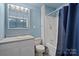 Clean bathroom with shower/tub combo and vanity at 2110 E Greenbriar Rd, Statesville, NC 28625