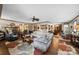 Open living room showcasing hardwood floors, comfy seating, and views to kitchen at 4120 Statesville Blvd, Salisbury, NC 28147