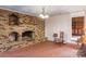 Spacious basement with brick fireplace and tile floor at 1573 Timberlake Dr, Shelby, NC 28150