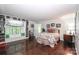 Bedroom with built-in bookshelves and hardwood floors at 3208 Sedgefield Rd, Statesville, NC 28625