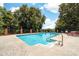 Inviting swimming pool with lounge chairs and brick fencing at 3029 River Rd, Shelby, NC 28152