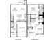 Two-story floor plan with 3 bedrooms, 2.5 bathrooms, and a 1 car garage at 1650 Village Grove Ln, Monroe, NC 28110