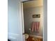 Small bathroom with pink towel and wood floor at 331 Polk Ford Rd, Stanfield, NC 28163