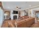 Spacious living room with a large sectional sofa and fireplace at 312 Wintergreen Ct, Kings Mountain, NC 28086