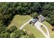 Aerial view of house and property with a large lot and circular driveway at 3816 Alton St, Huntersville, NC 28078