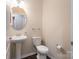 Clean powder room with pedestal sink and toilet at 3087 Bartlett St, Fort Mill, SC 29715