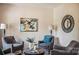 Sitting room with four armchairs, a coffee table, and large artwork at 531 Tributary Dr # 26, Fort Lawn, SC 29714