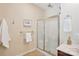 Bathroom with shower, linen closet, and double vanity at 531 Tributary Dr # 26, Fort Lawn, SC 29714