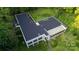 An aerial shot of a modern home with a flat roof at 9224 Maggie Robinson Rd, Waxhaw, NC 28173