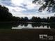 Serene pond with lush greenery and tree reflections at 7118 Quail Meadow Ln, Charlotte, NC 28210