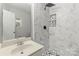 Bathroom with hexagon tile shower and vanity at 1229 Brecken Ct, Kannapolis, NC 28081
