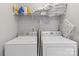 Laundry room with washer, dryer, and shelving at 1229 Brecken Ct, Kannapolis, NC 28081