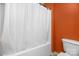 Bathroom with shower/tub and white curtain at 12136 Cane Branch Way, Huntersville, NC 28078