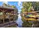 Calm canal with multiple boat docks and lush vegetation at 746 Springwood Dr # 14&15, Mount Gilead, NC 27306