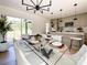 Bright dining area with glass table, white chairs, and modern chandelier at 504 Circle Dr, Shelby, NC 28150