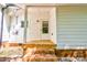 Side view of back porch with stone steps and shed at 607 Ligon St, Shelby, NC 28150