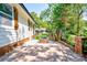 Back patio with fire pit and brick pavers at 607 Ligon St, Shelby, NC 28150