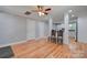 Bright dining room with hardwood floors and kitchen views at 607 Ligon St, Shelby, NC 28150