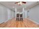 Bright dining room with hardwood floors and kitchen views at 607 Ligon St, Shelby, NC 28150
