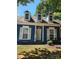 Blue house exterior with white accents, and a welcoming front entrance at 5720 Ebley Ln, Charlotte, NC 28227