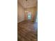 Dining area featuring hardwood floors and a stylish chandelier at 5720 Ebley Ln, Charlotte, NC 28227