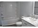 Elegant bathroom with marble countertop and bathtub at 500 Doffin Ln, Gastonia, NC 28052