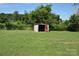 Small metal shed in the backyard at 500 Doffin Ln, Gastonia, NC 28052
