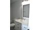 Updated bathroom with marble vanity and fixtures at 500 Doffin Ln, Gastonia, NC 28052