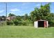 Metal shed in grassy backyard near school at 500 Doffin Ln, Gastonia, NC 28052