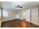 Hardwood floor bedroom with access to hall bath at 227 Dotger Ave # E-14, Charlotte, NC 28207