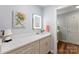 Bright bathroom with vanity, mirror, and access to an additional room at 534 Coman Ln, Kings Mountain, NC 28086