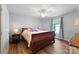 Well-lit bedroom with a double bed and hardwood floors at 534 Coman Ln, Kings Mountain, NC 28086