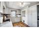 Galley kitchen with gray cabinets and updated countertops at 115 Abernathy St, Mount Holly, NC 28120