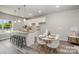 Bright kitchen features an island with seating and white cabinets at 2115 Madrid St, Charlotte, NC 28216