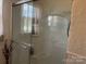 Updated shower with glass sliding doors at 4040 Angus Dr, Gastonia, NC 28056