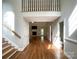 Spacious living room with hardwood floors, fireplace, and high ceilings at 2510 Doster Rd, Monroe, NC 28112
