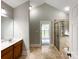 Elegant bathroom with double vanity, soaking tub, and separate shower at 2510 Doster Rd, Monroe, NC 28112