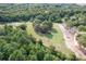 Aerial view showing property location and road access at 1208 Clarksville Campground Rd, Monroe, NC 28112