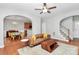 Open living room with a view of dining area and stairs at 1001 Serel Dr, Matthews, NC 28104