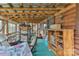 Screened porch with rocking chairs and storage shelving at 225 Frye Hts, Taylorsville, NC 28681